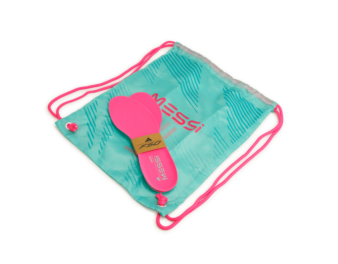 adidas Men's F50 Messi Elite FG Aqua Green/Pink Shoe Sack