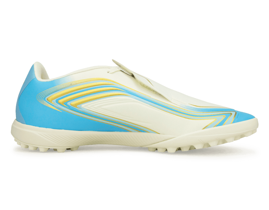 adidas Men's F50 Messi League TF Ivory/Sea Blue/Ice Blue Side