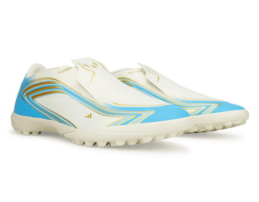 adidas Men's F50 Messi League TF Ivory/Sea Blue/Ice Blue Together