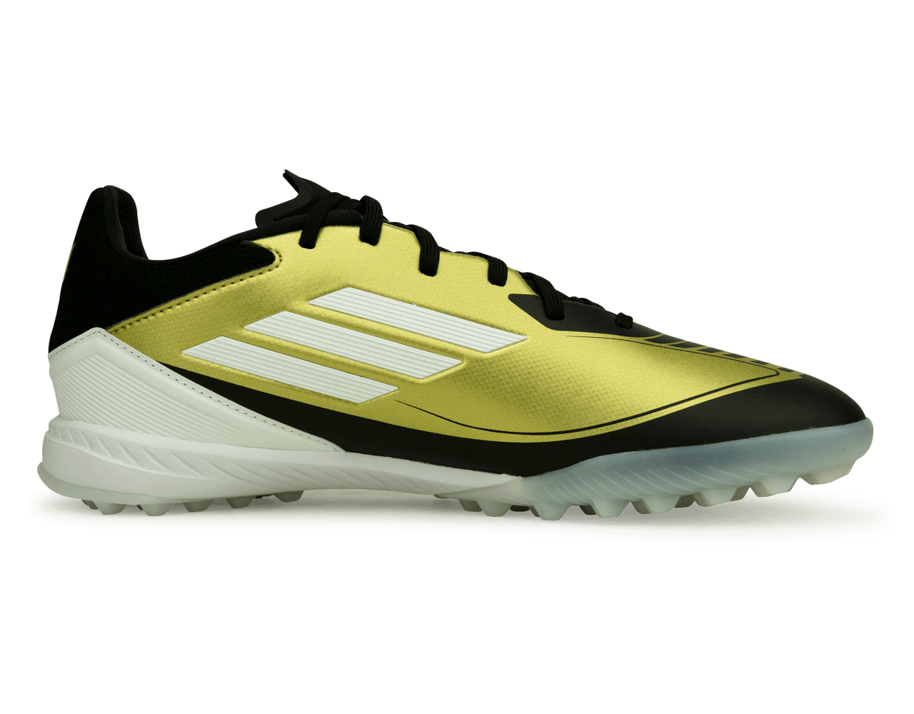 adidas Men's F50 Messi League TF White/Gold/Black Side