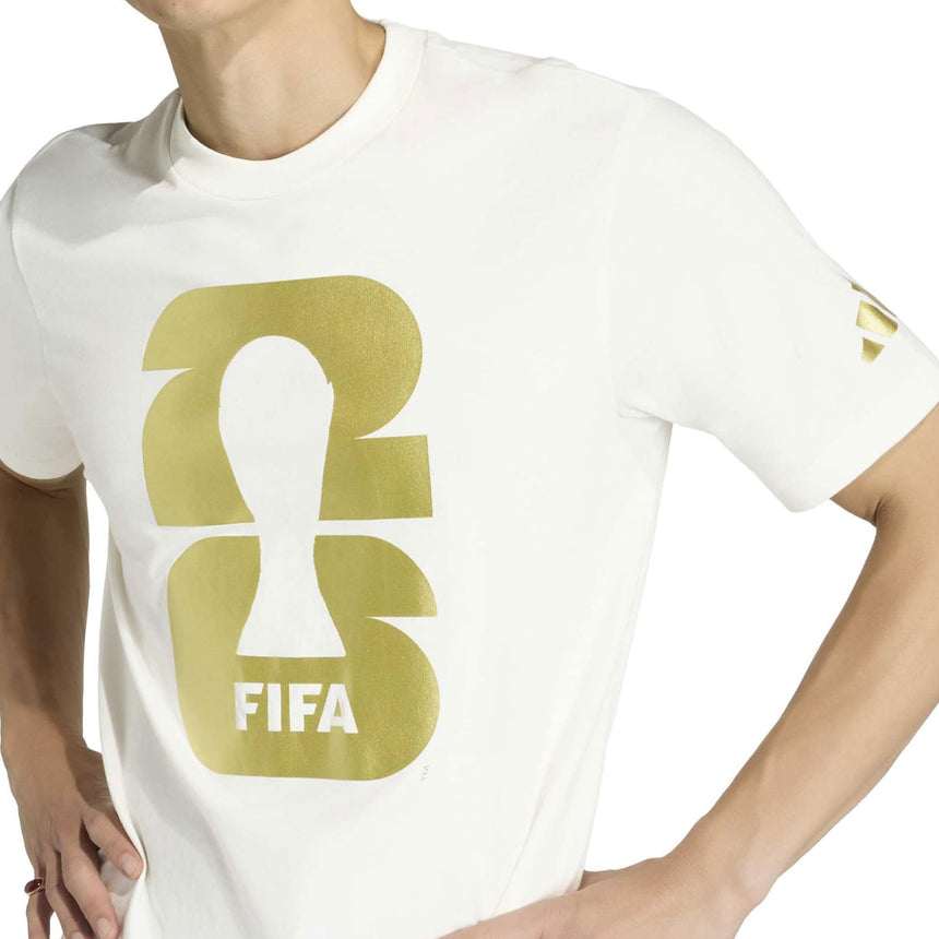 adidas Men's FIFA World Cup 2026 Official Emblem Tee White Sleeve