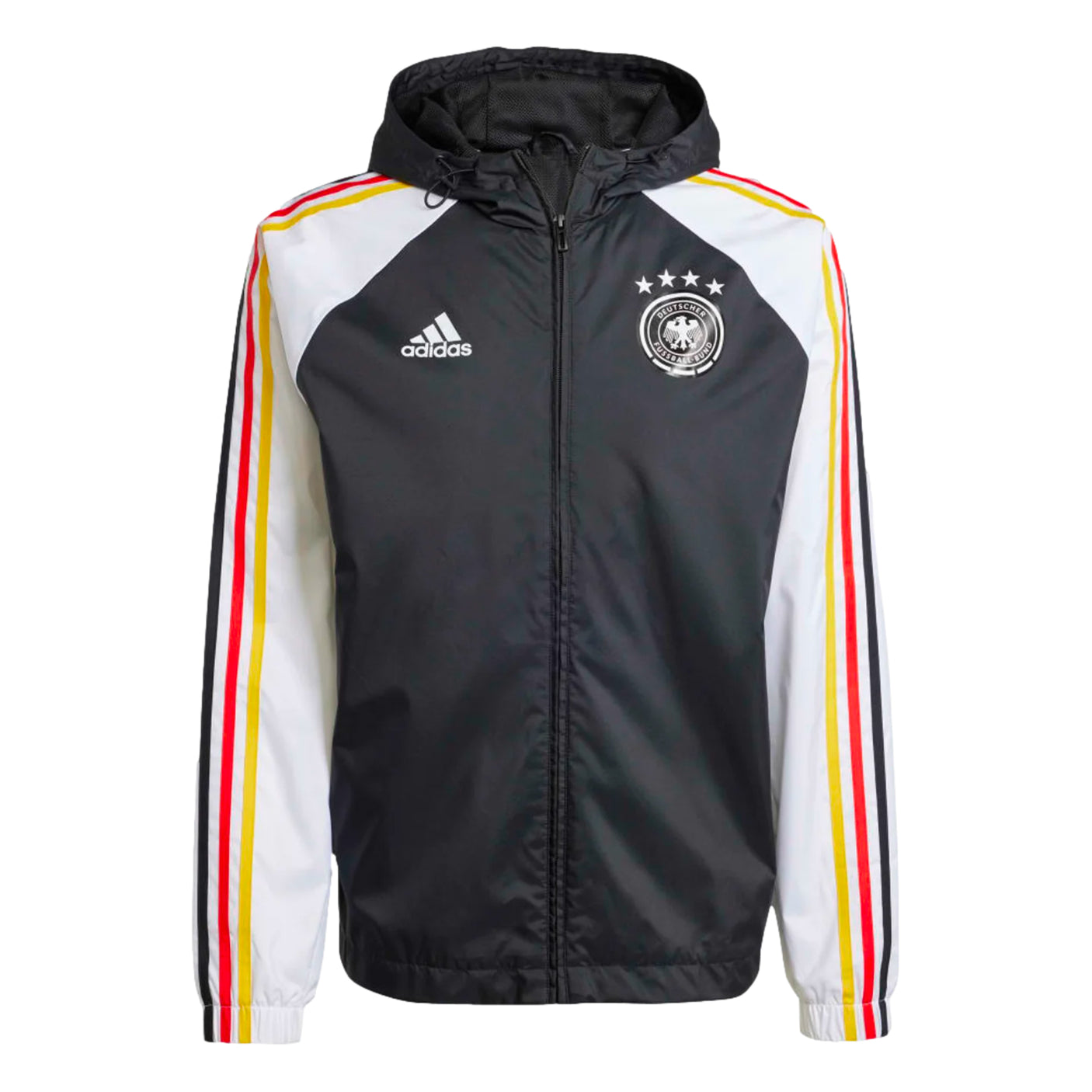 adidas Men's Germany DNA Windbreaker Full-Zip Jacket Black/White Front