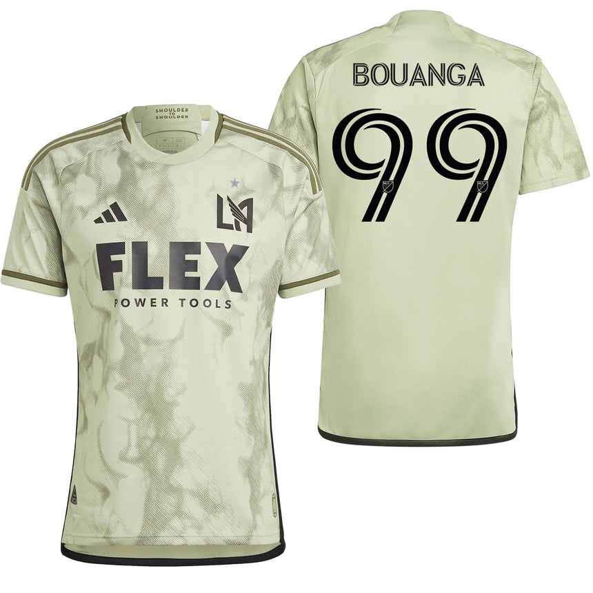 adidas Men's LAFC 2023/24 Authentic Away Jersey w/ Bouanga #99 Printing Both