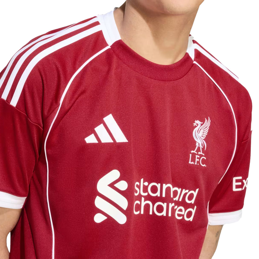 adidas Men's Liverpool 2025/26 Home Jersey Strawberry Red/White Crest