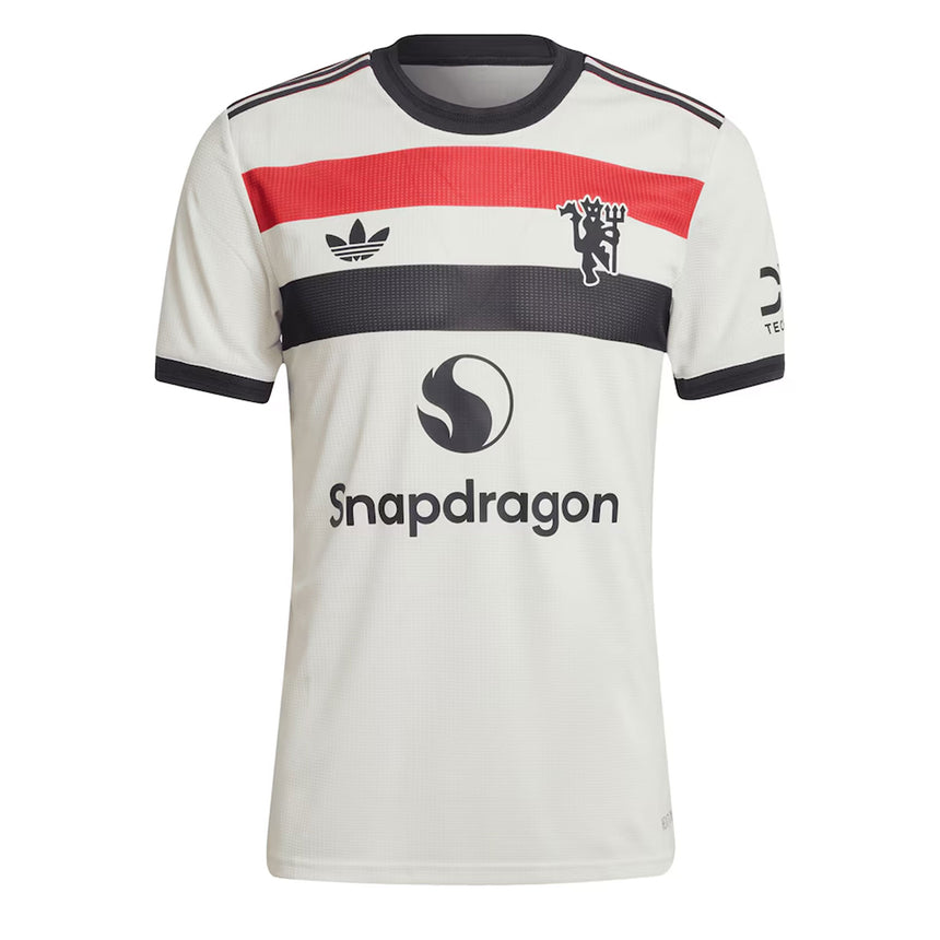 adidas Men's Manchester United 2024/25 Third Authentic Jersey Off White/Black Front