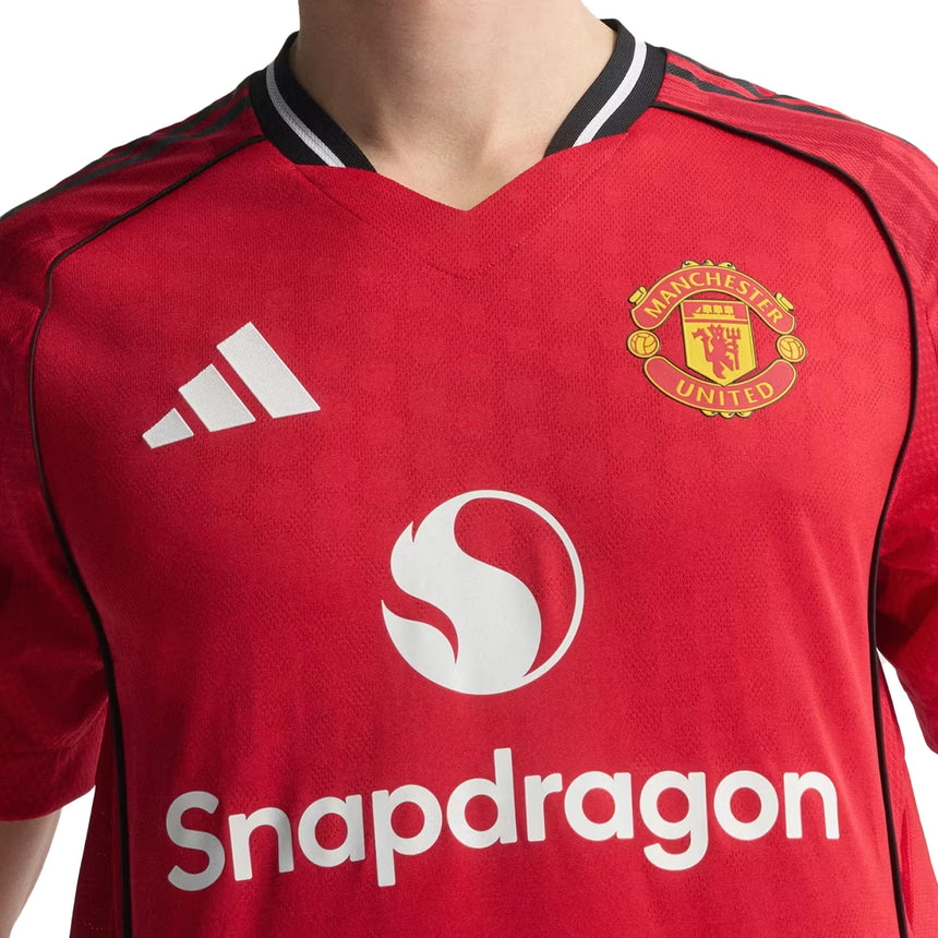 adidas Men's Manchester United 2025/26 Authentic Home Jersey Red Crest