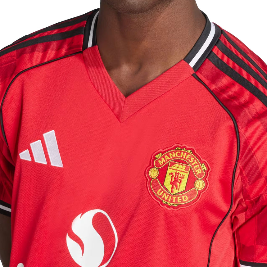 adidas Men's Manchester United 2025/26 Home Jersey Red Crest