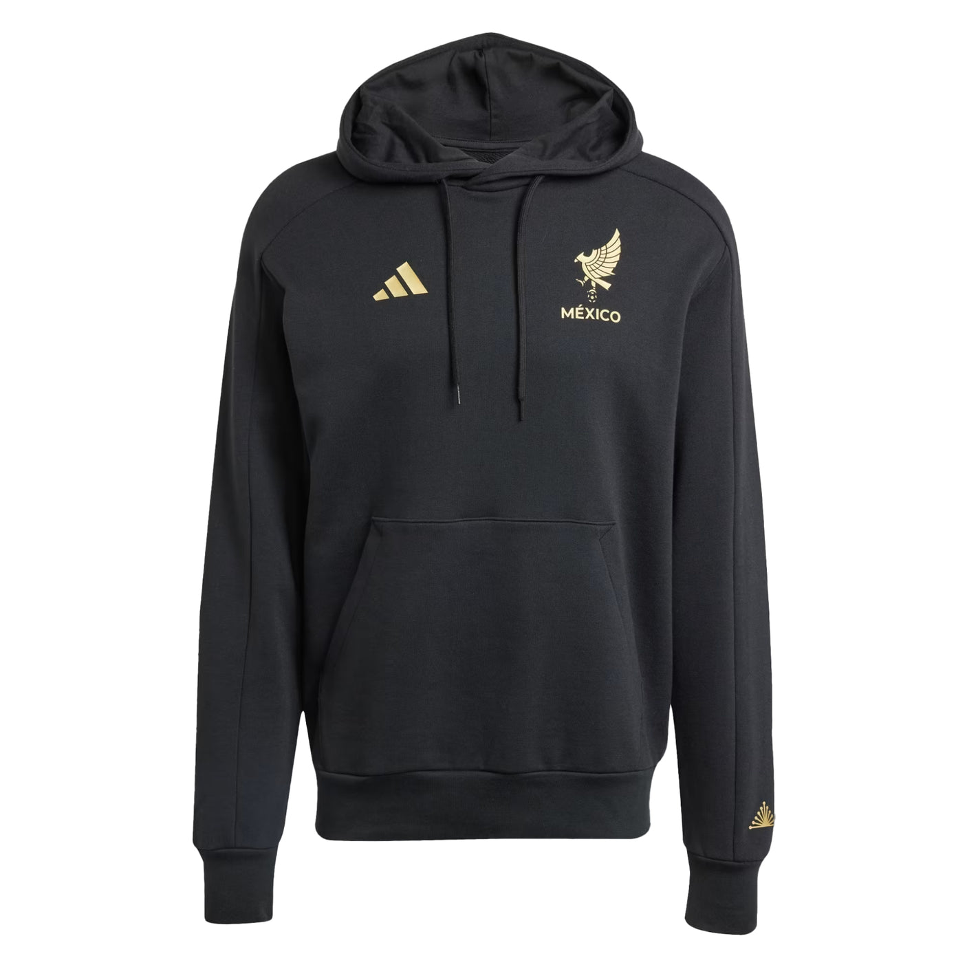 adidas Men's Mexico 2025/26 DNA Hoodie Black/Gold Front