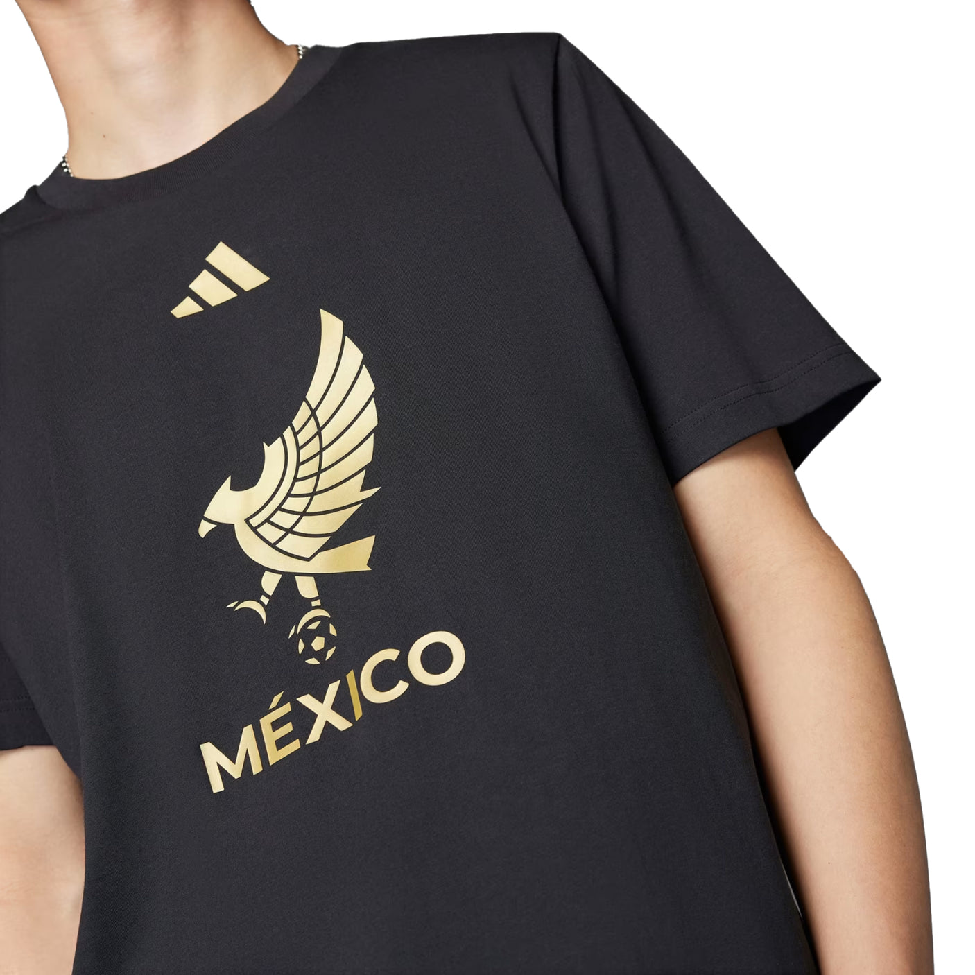 adidas Men's Mexico 2025/26 DNA Tee Black/Gold Crest