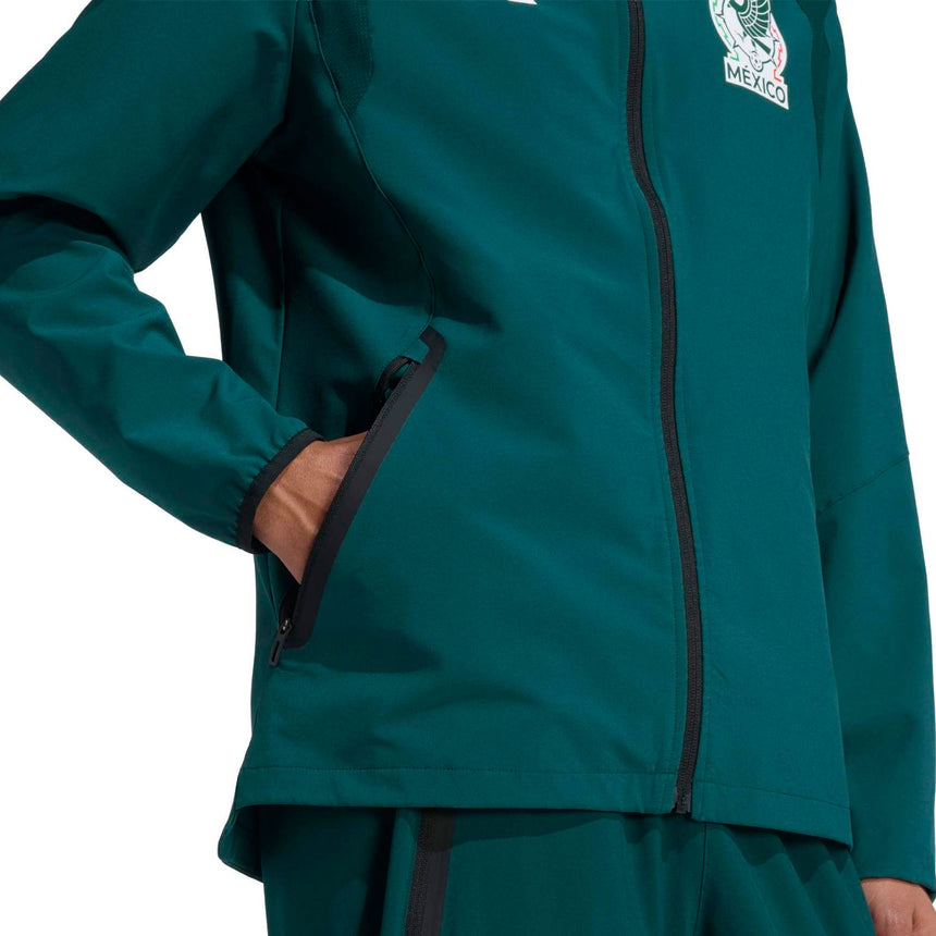 adidas Men's Mexico Tiro Travel Full Zip WindBreaker Green Pockets