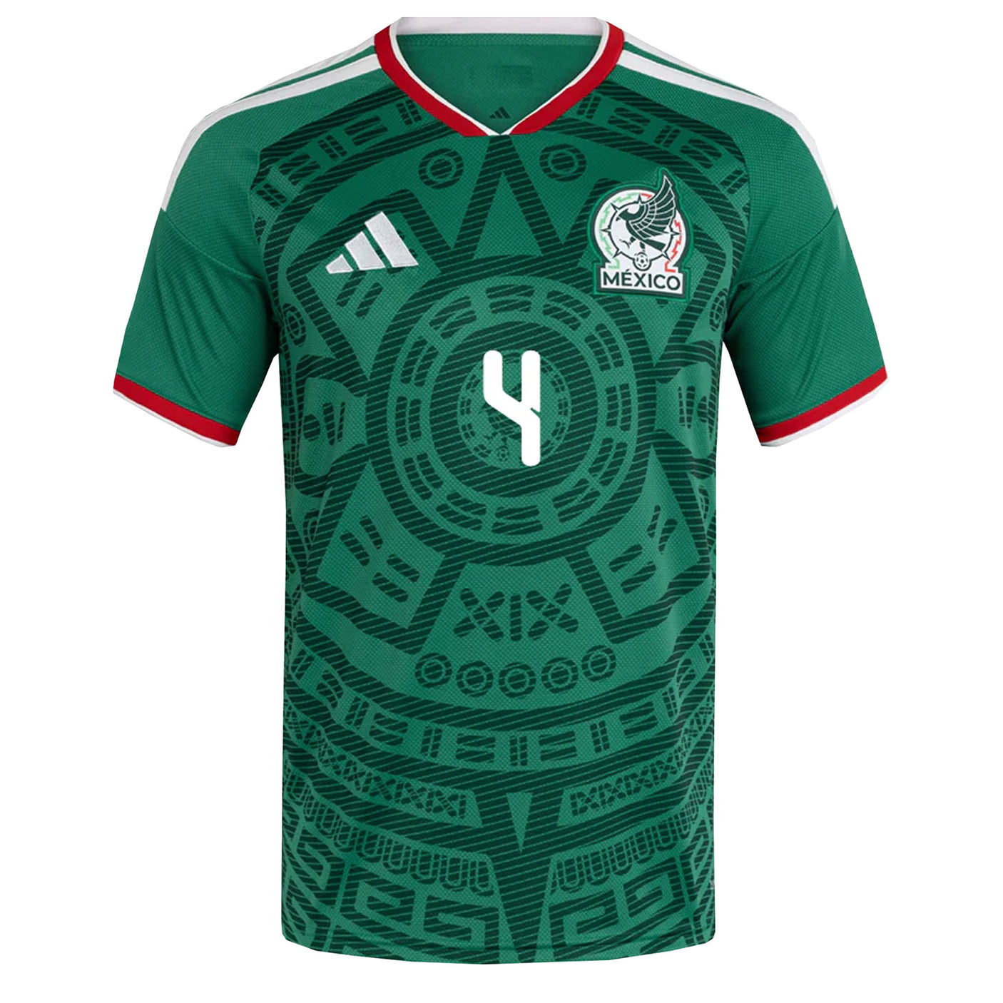 adidas Men's Mexico World Cup 2026 Authentic Home Jersey w/ E. Alvarez #4 Printing Front