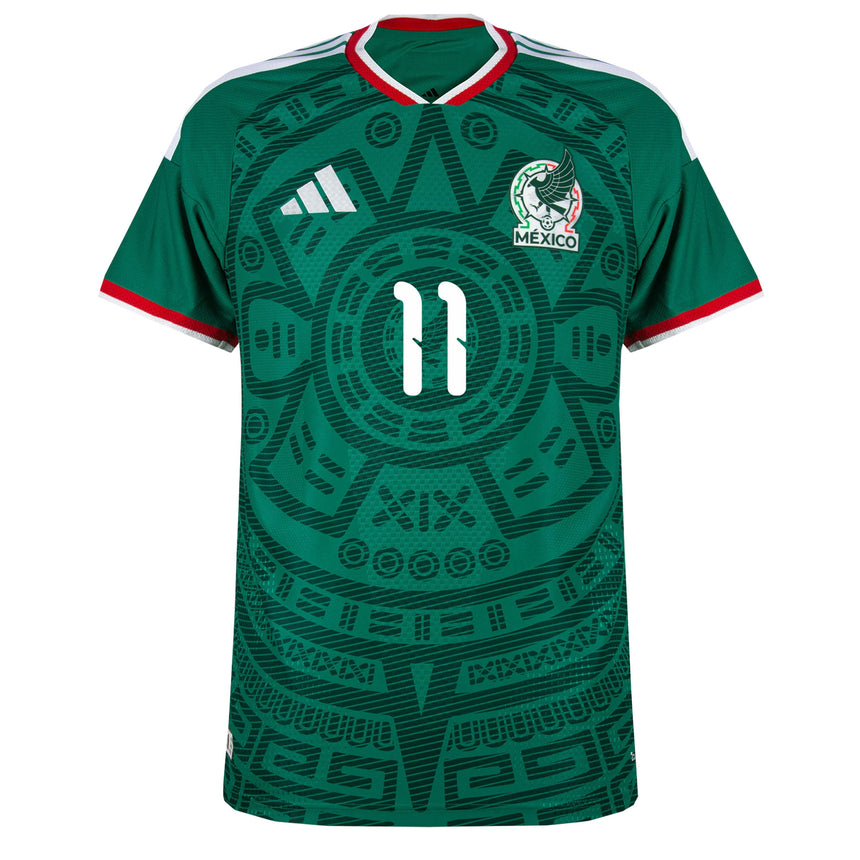 adidas Men's Mexico World Cup 2026 Authentic Home Jersey w/ S. Gimenez #11 Printing Front