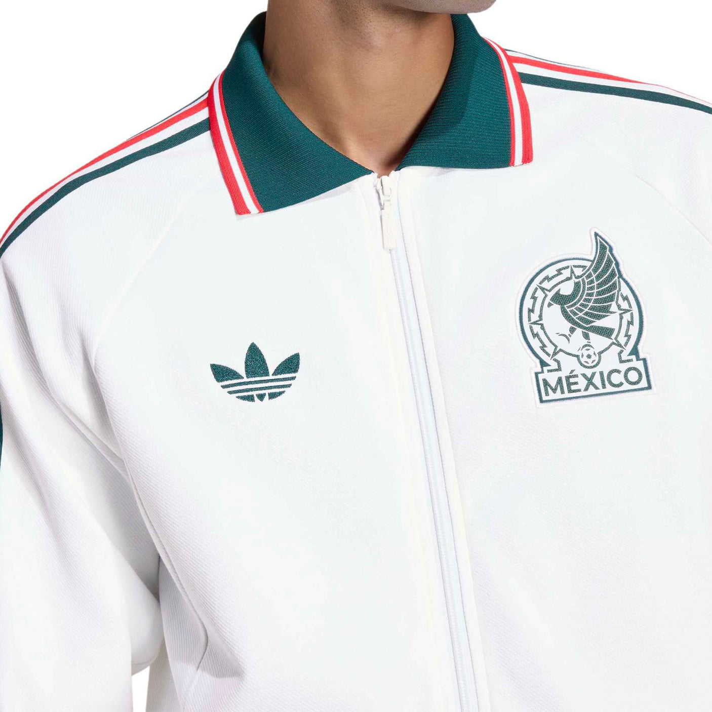 adidas Men's Mexico World Cup 2026 Away Anthem Jacket White Crest