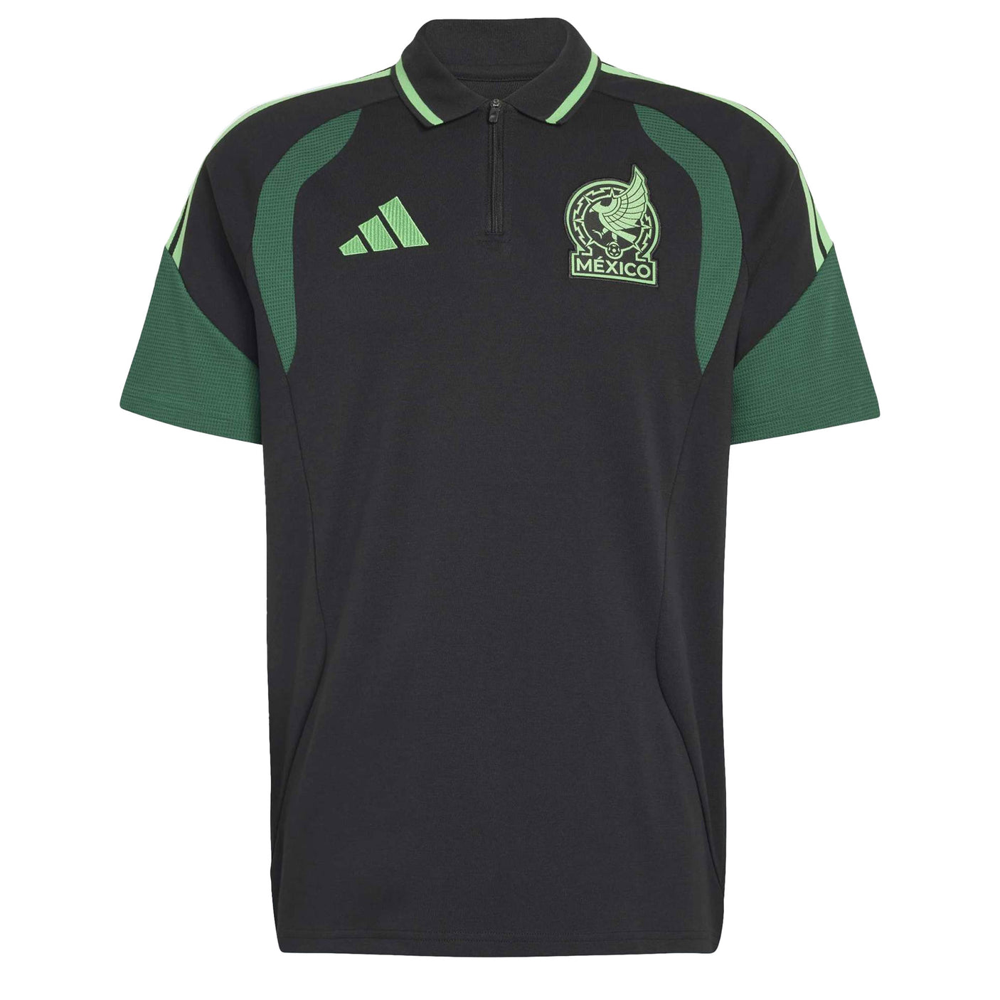 adidas Men's Mexico World Cup 2026 Polo Black/Green Front