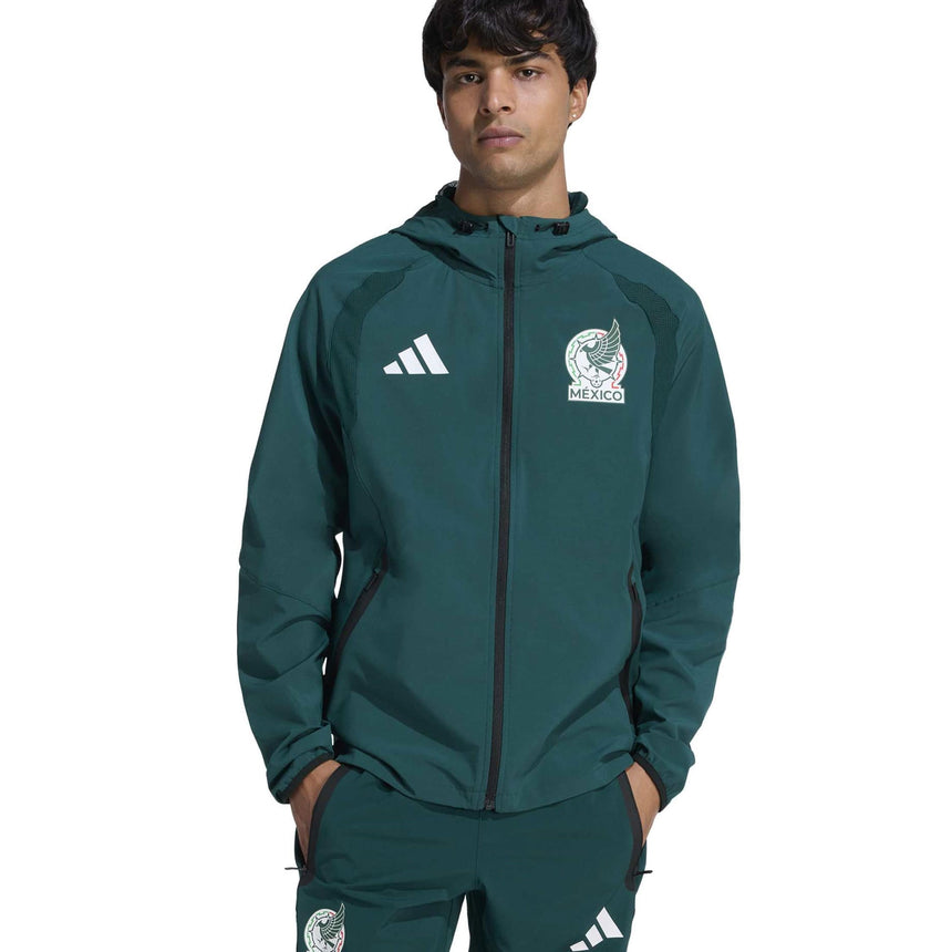 adidas Men's Mexico Tiro Travel Full Zip WindBreaker Green Model