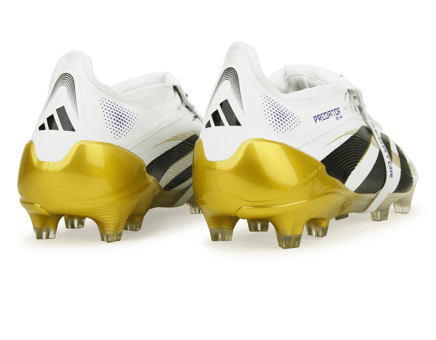 adidas Men's Predator Elite Foldover Tongue FG White/Black/Gold Heel