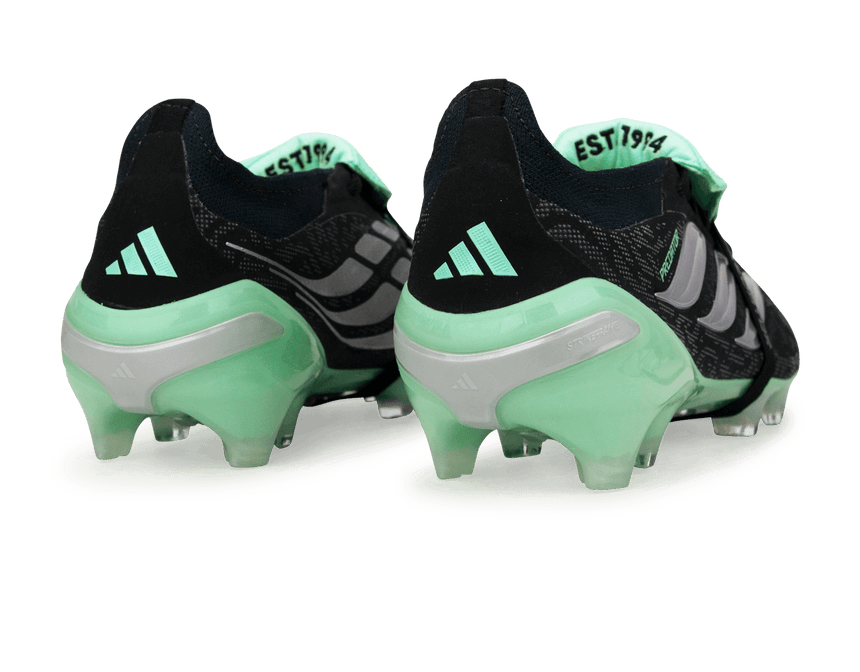 adidas Men's Predator Elite Fold-Over Tongue FG Black/Mint Heel