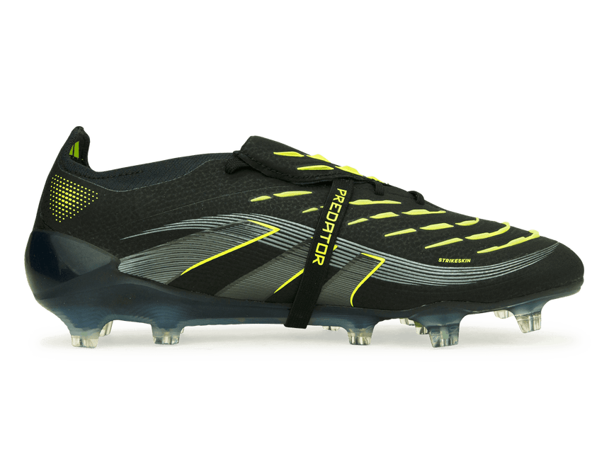 adidas Men's Predator Elite Foldover Tongue FG Black/Green Side