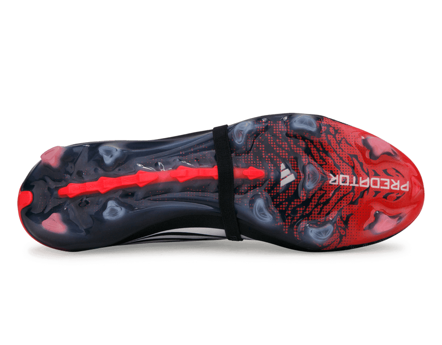 adidas Men's Predator Elite Foldover Tongue FG Black/White/Red Soleplate