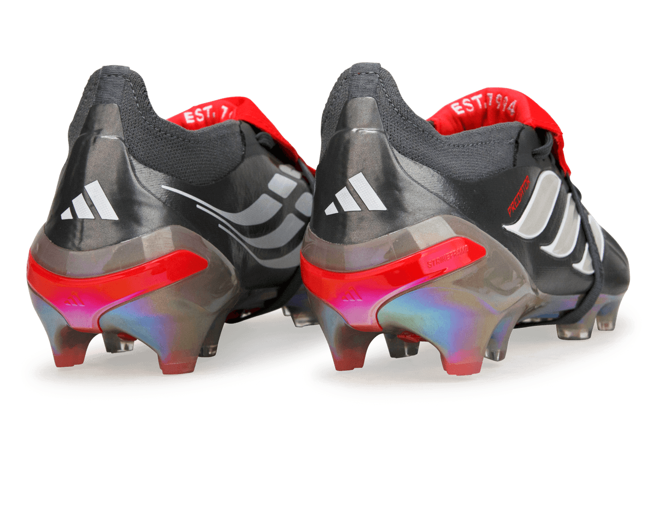 adidas Men's Predator Elite Foldover Tongue FG Iron Metallic/Red Back