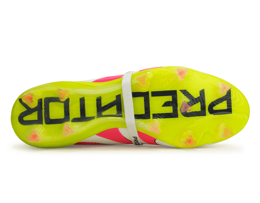 adidas Men's Predator Elite Fold-Over Tongue FG White/Pink/Lemon