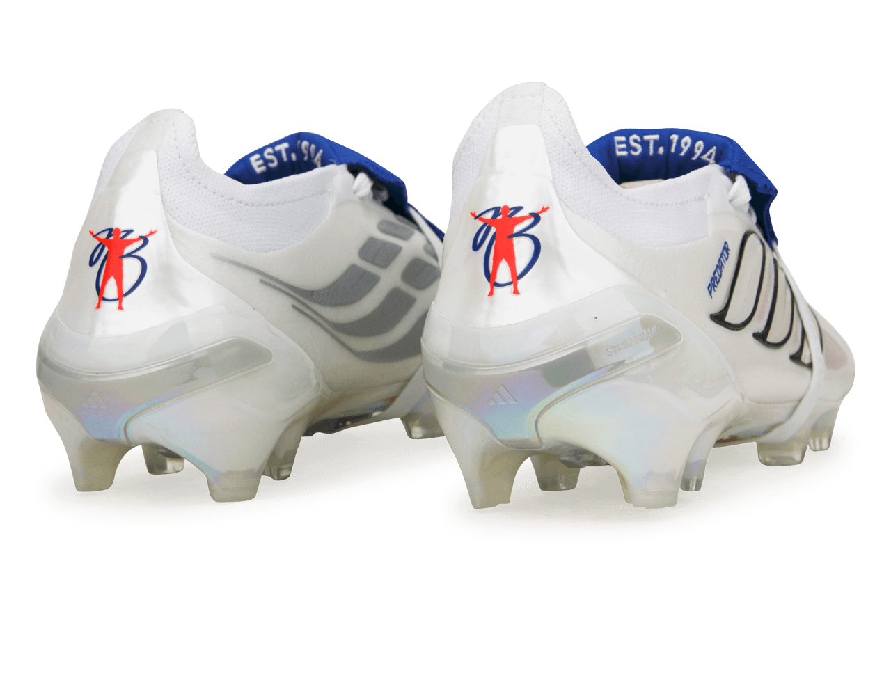 adidas Men's Predator Elite Foldover Tongue 'Jude Bellingham' FG White/Royal Blue Rear