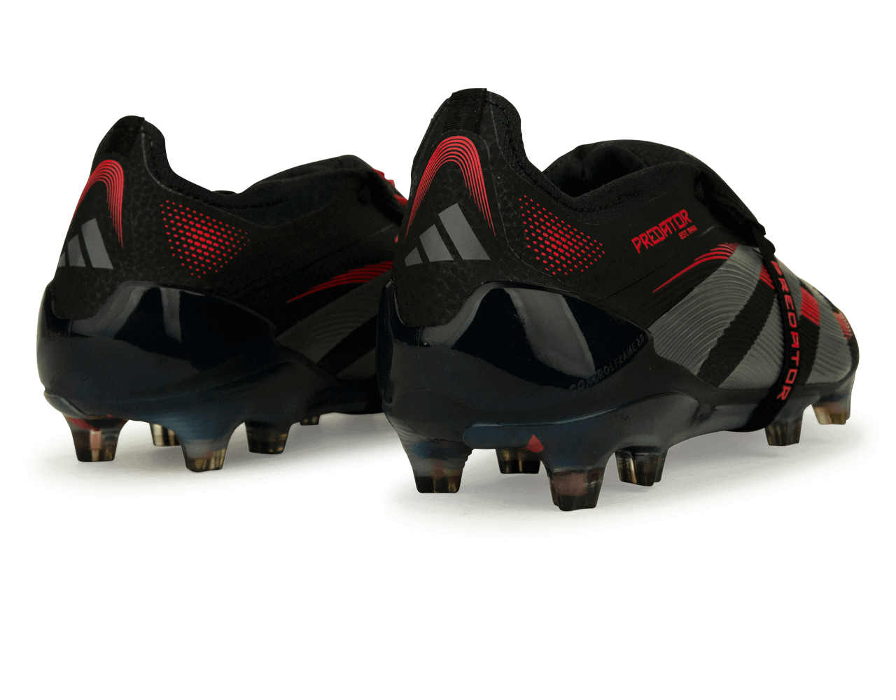 adidas Men's Predator Elite Foldover Tongue FG Black/Metallic/Red Rear