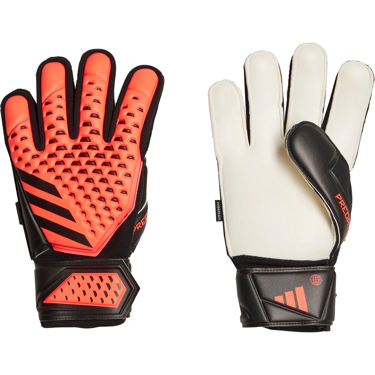 adidas Men's Predator Match Fingersave Goalkeeper Gloves Orange/Black – Azteca