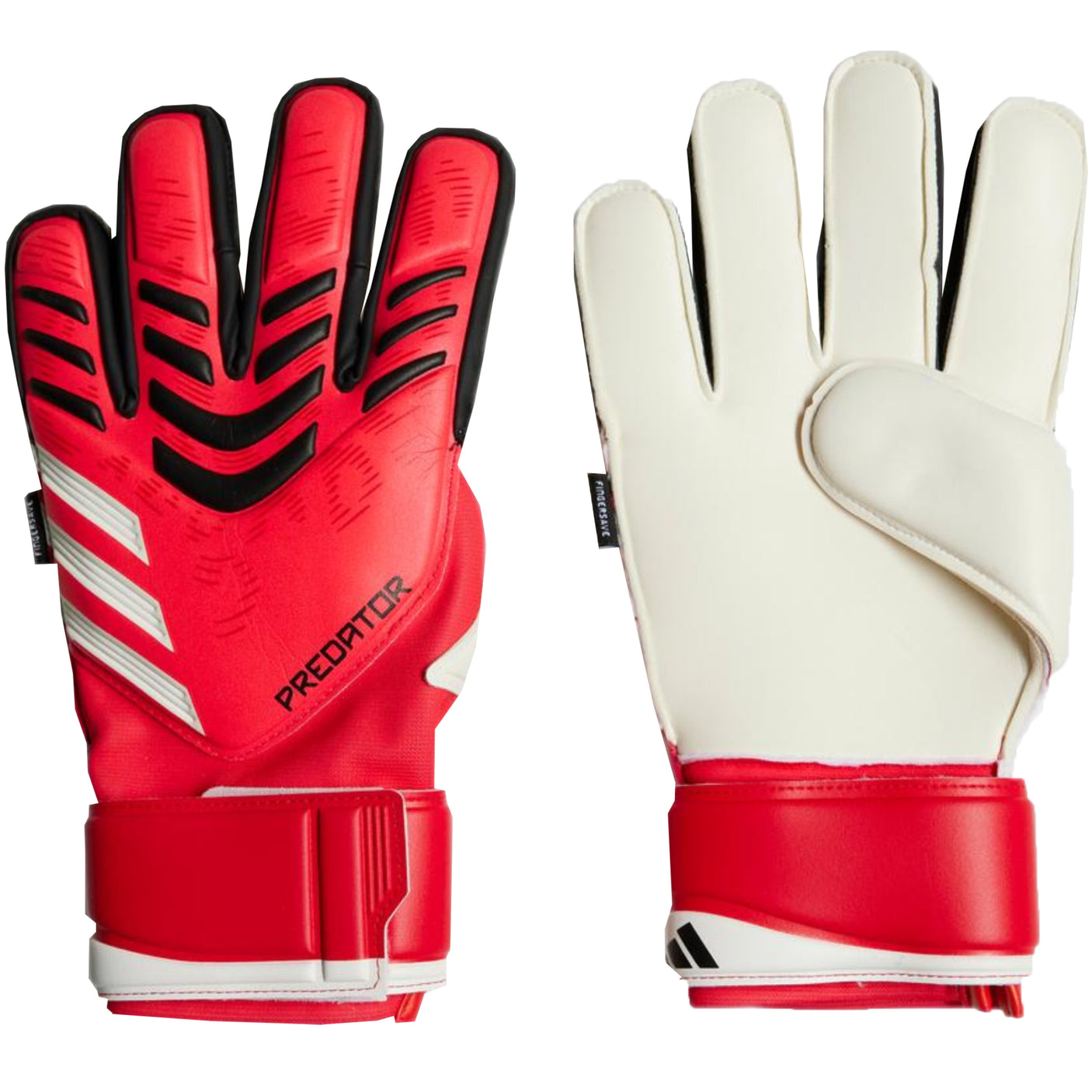 adidas Men's Predator Match Fingersave Goalkeeper Gloves Red/Black Both