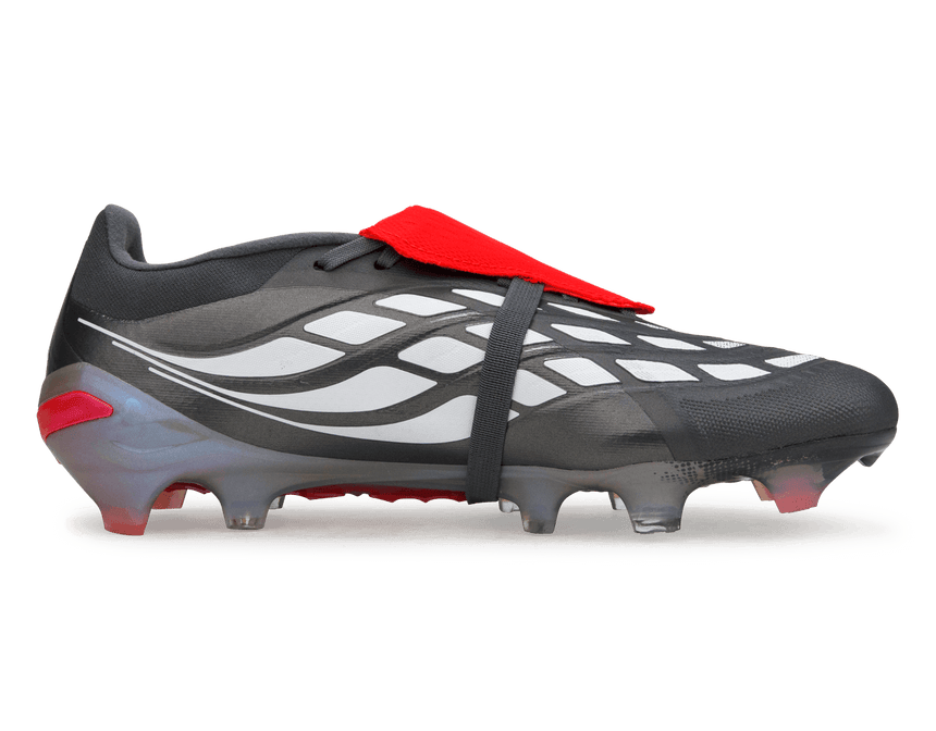 adidas Men's Predator Pro Foldover Tongue FG Iron Metallic/Red Side