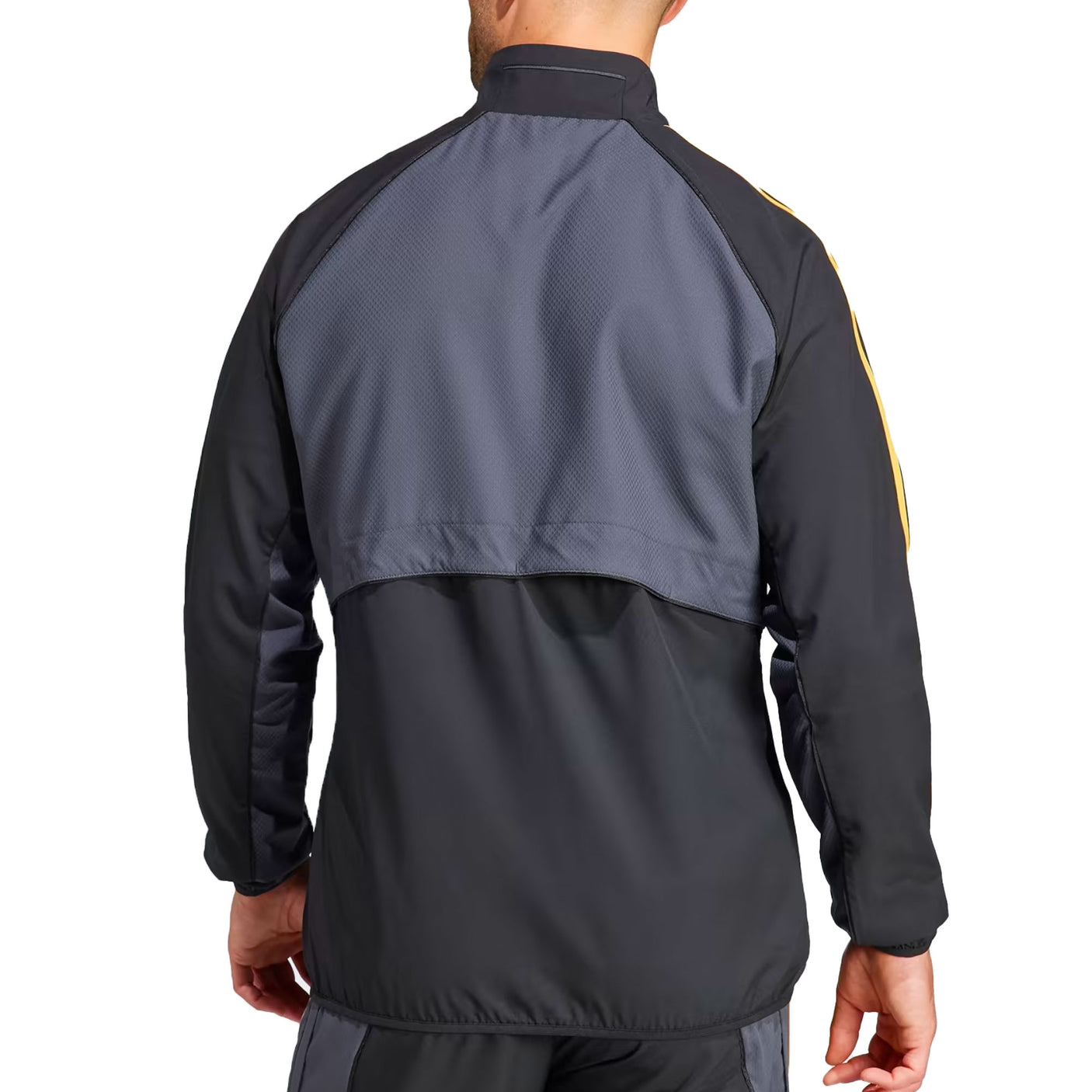 adidas Men's Real Madrid 2023/24 Anthem Jacket Black/Yellow Back