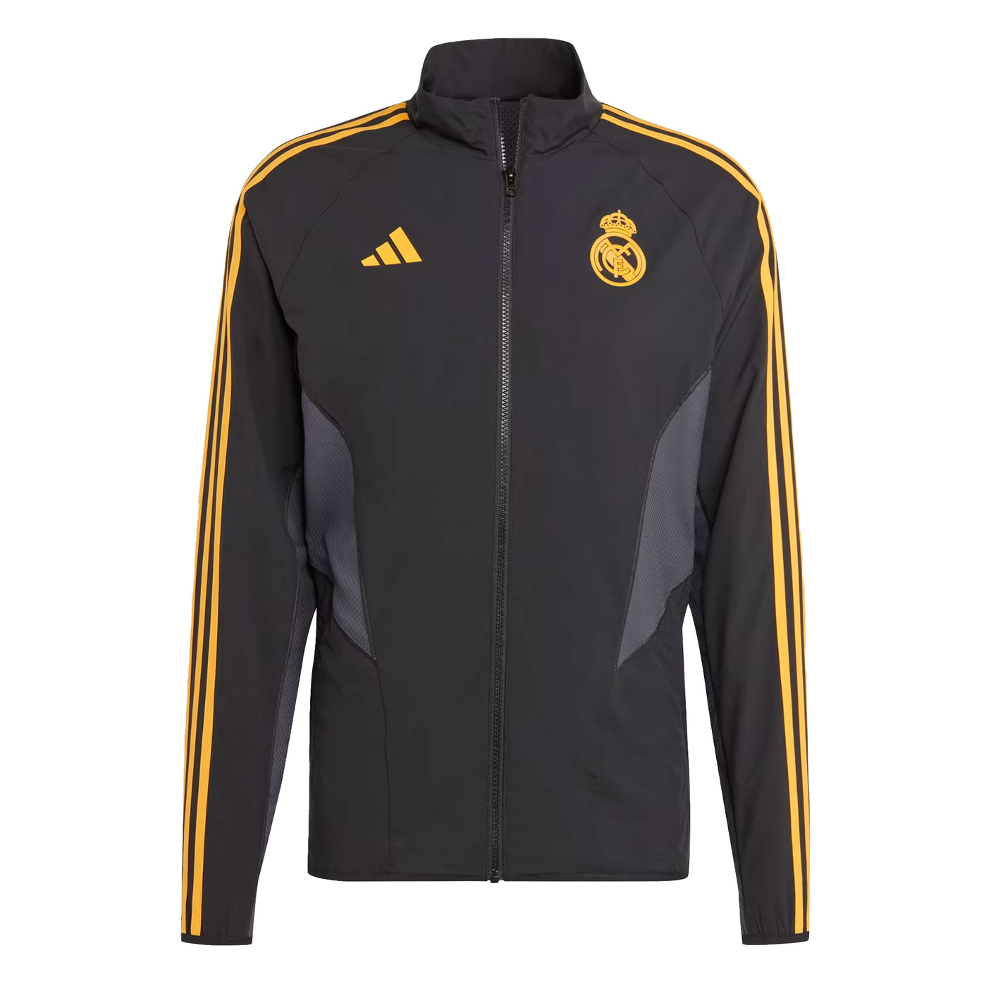 adidas Men's Real Madrid 2023/24 Anthem Jacket Black/Yellow Front