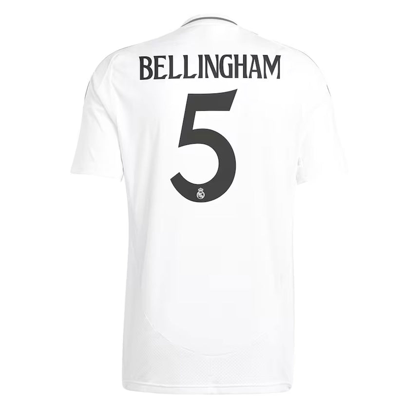 adidas Men's Real Madrid 2024/25 Authentic Home Jersey w/ Bellingham #5 Printing Back