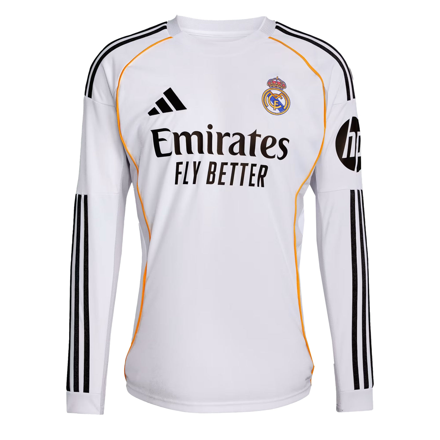 adidas Men's Real Madrid 2025/26 Long Sleeve Home Jersey White Front