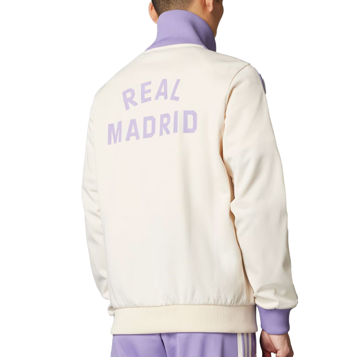 adidas Men's Real Madrid OG Beckenbauer Track Top White/Magic Lilac Back