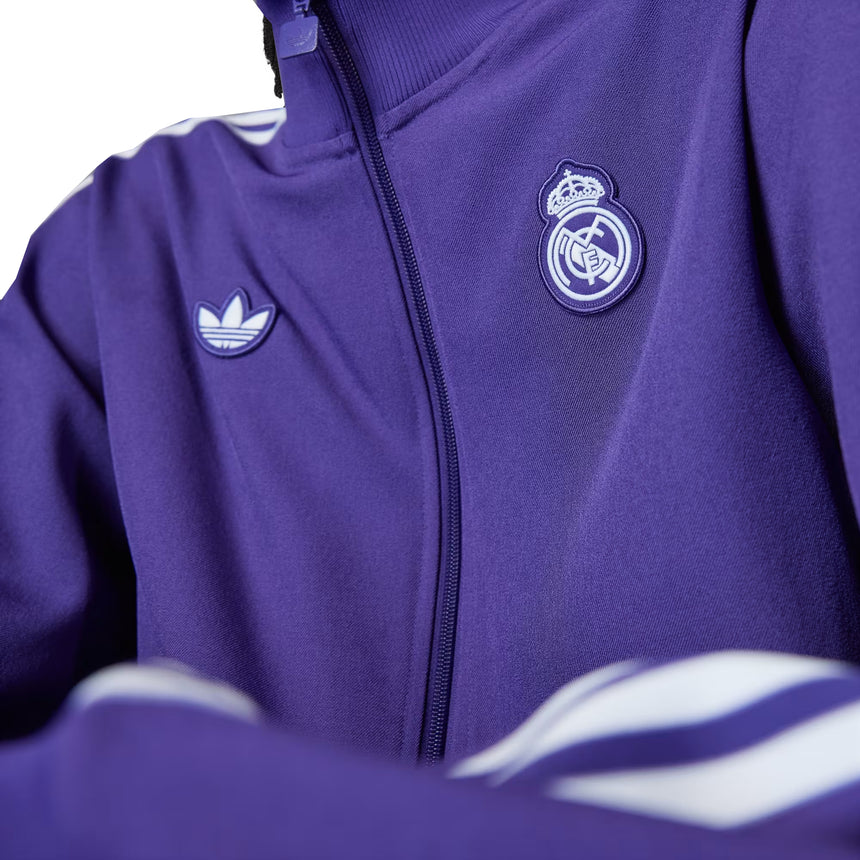 adidas Men's Real Madrid Terrace Icons Track Top Purple/White Crest