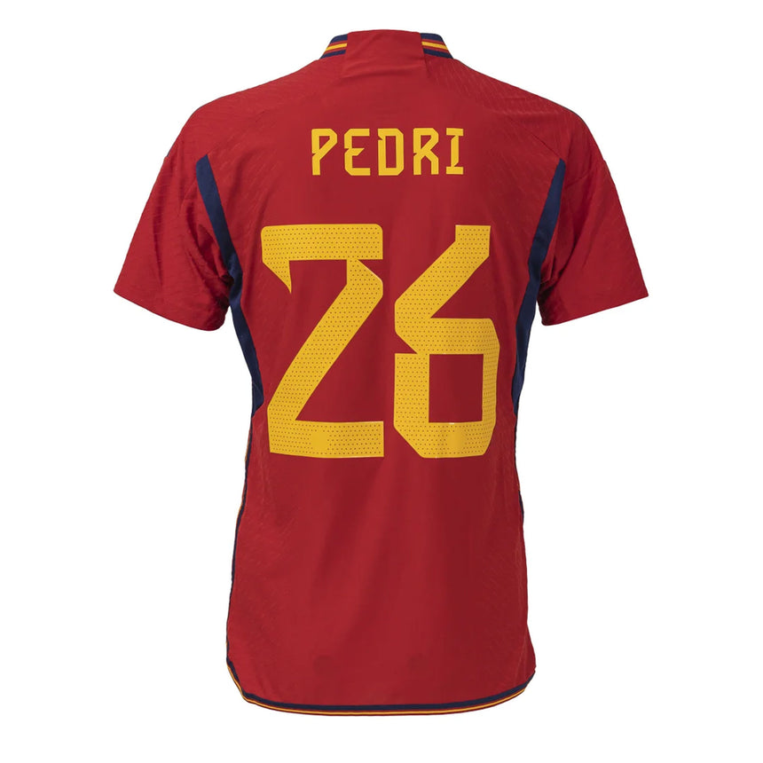 adidas Men's Spain 2022/23 Authentic Home Jersey w/ Pedri #26 Printing Back