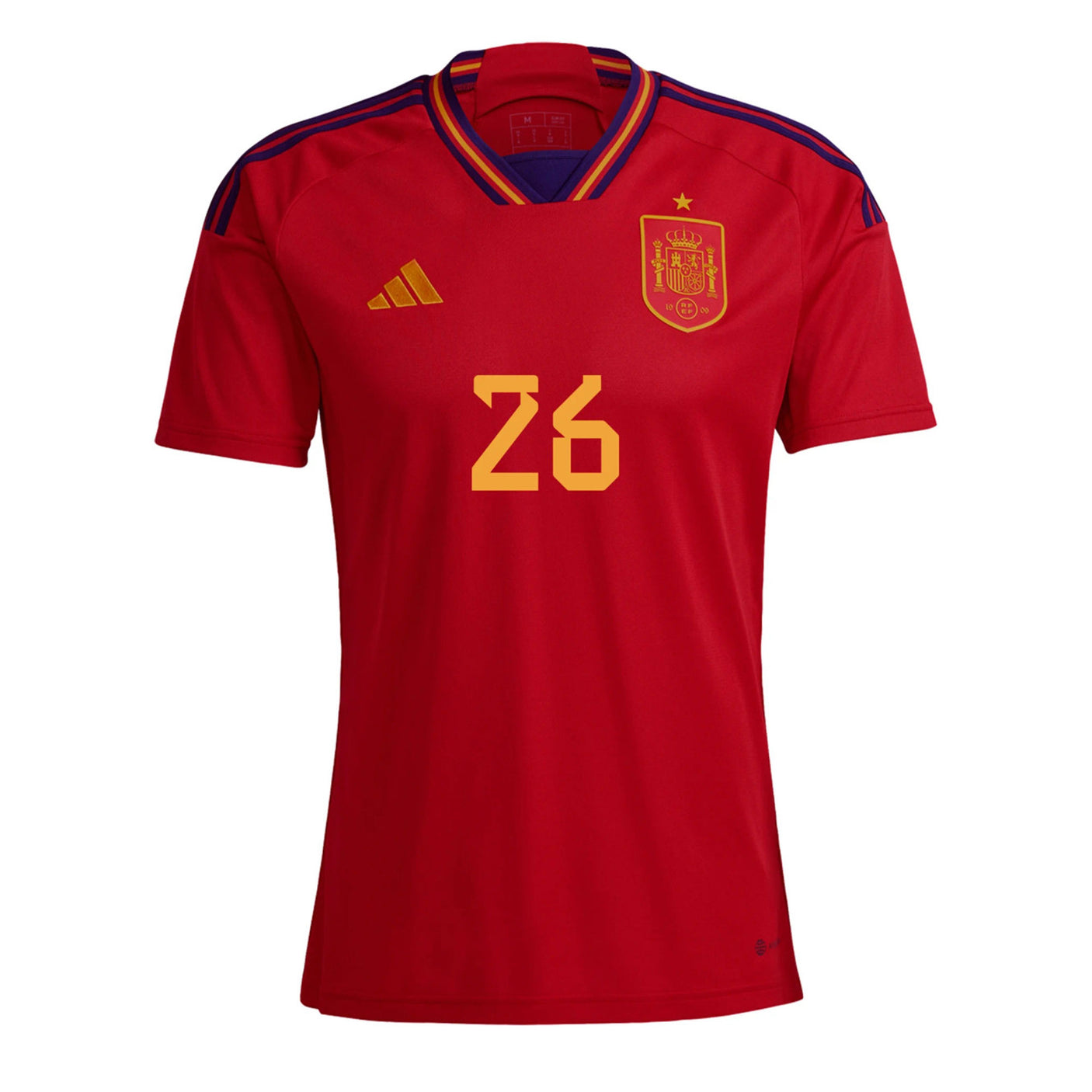 adidas Men's Spain 2022/23 Home Jersey w/ Pedri #26 Printing Front