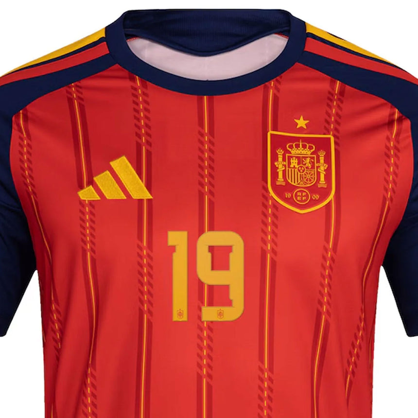 adidas Men's Spain World Cup 2026 Home Jersey w/ Lamine Yamal #19 Printing Crest