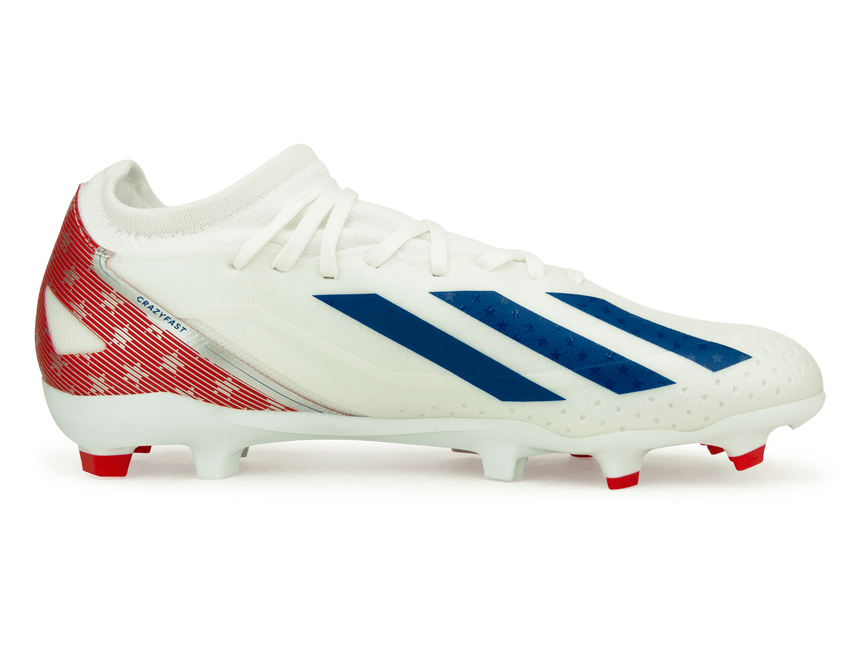 adidas Men's X Crazyfast USA.3 FG White/Red Side