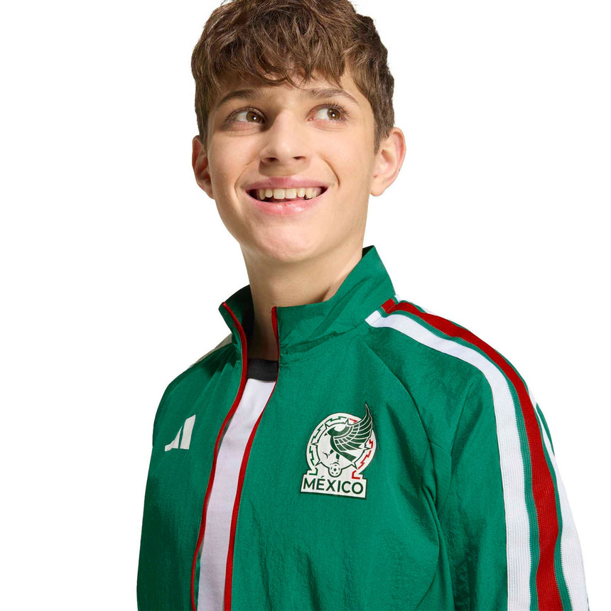adidas Mexico Kids Home Anthem 2026 Jacket Green/White Crest