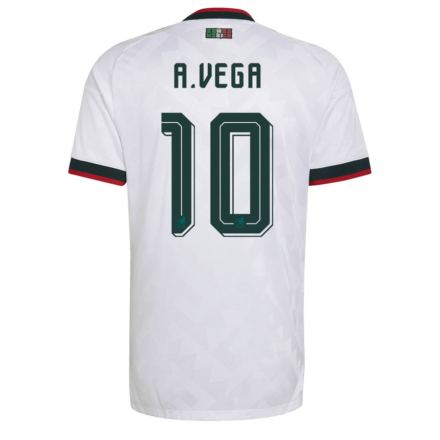 adidas Mexico Men's Away Climacool+ 2026 Jersey w/ A. Vega #10 White Back