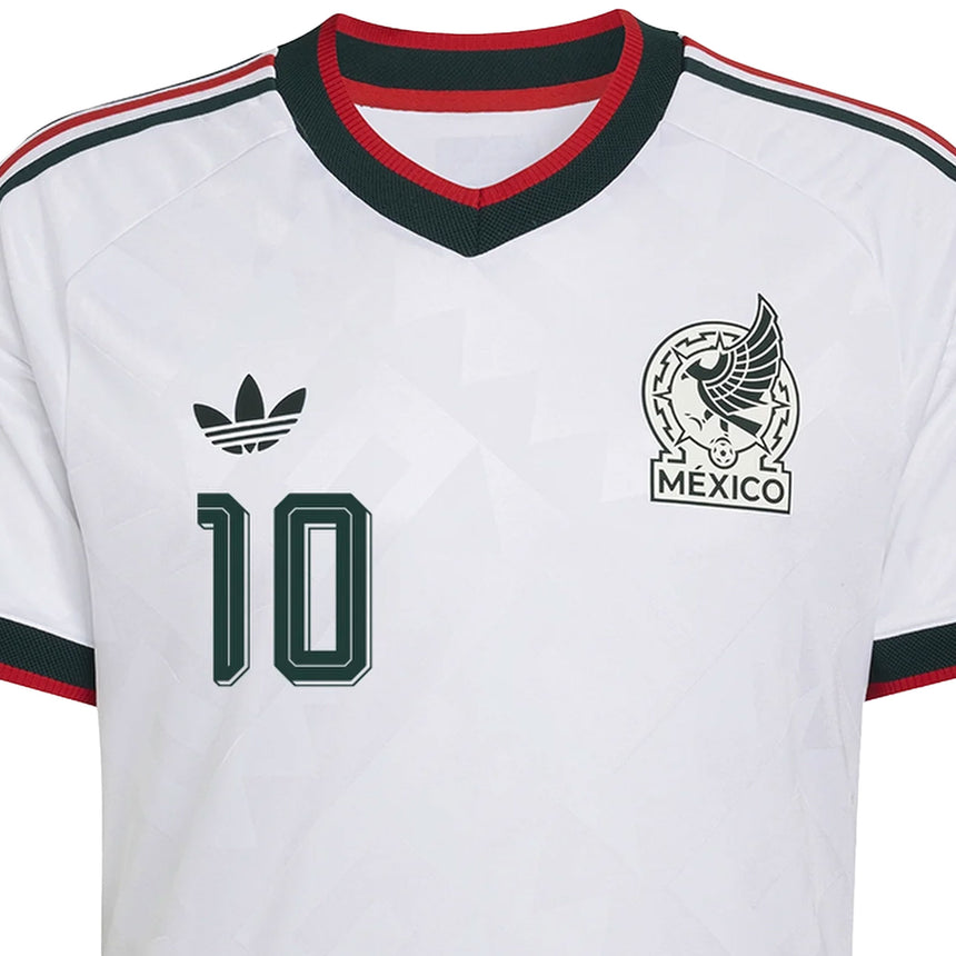 adidas Mexico Men's Away Climacool+ 2026 Jersey w/ A. Vega #10 White Crest