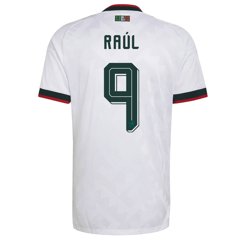 adidas Mexico Men's Away Climacool+ 2026 Jersey w/ Raul #9 White Back