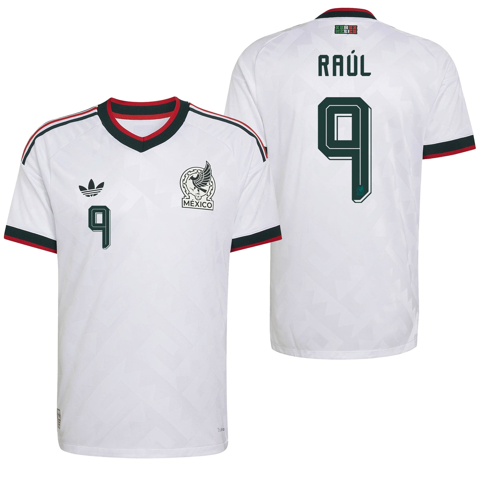 adidas Mexico Men's Away Climacool+ 2026 Jersey w/ Raul #9 White