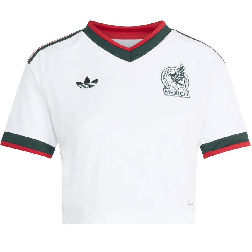 adidas Mexico Women's Away Cropped 2026 Jersey White Front
