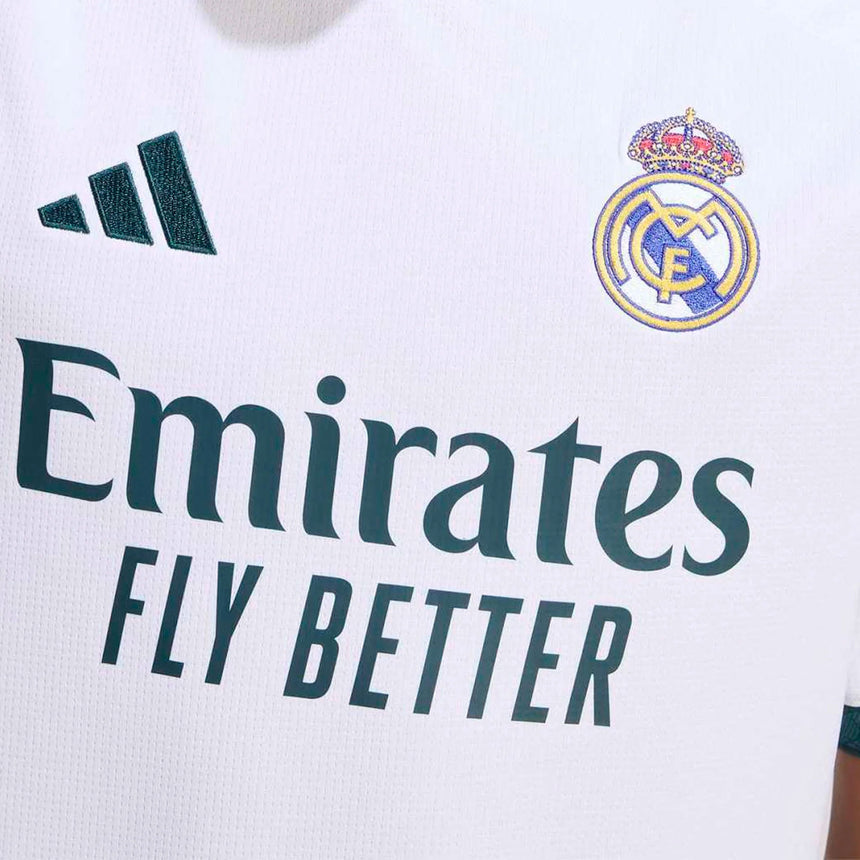 adidas Real Madrid Kids Home Stadium 2026/27 Jersey w/ Mbappe #10 White Crest