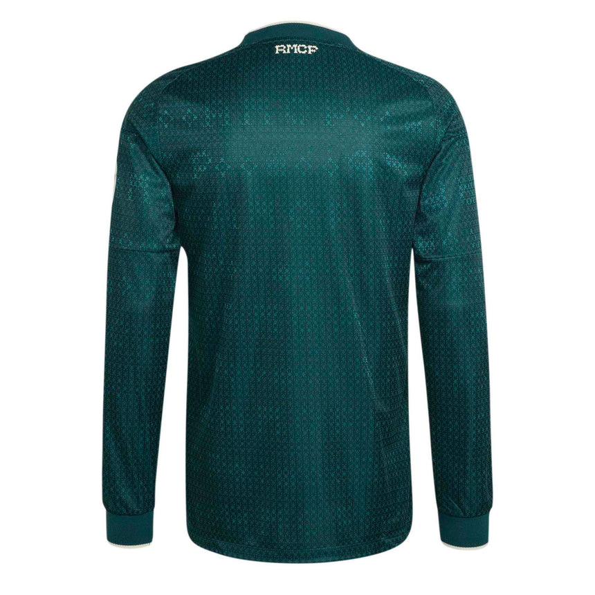 adidas Real Madrid Men's Away Authentic Long Sleeve 2026/27 Jersey Green Back