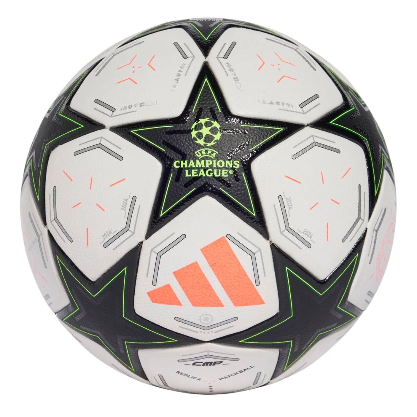 adidas UEFA Champions League 2024/25 Competition Ball White/Black/Platinum Metallic Front