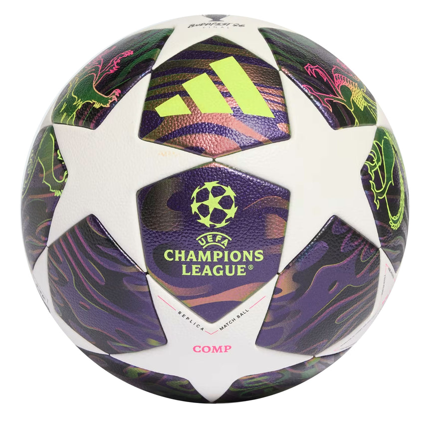 adidas UEFA Champions League 2026 Final Competition Ball Purple/White Front
